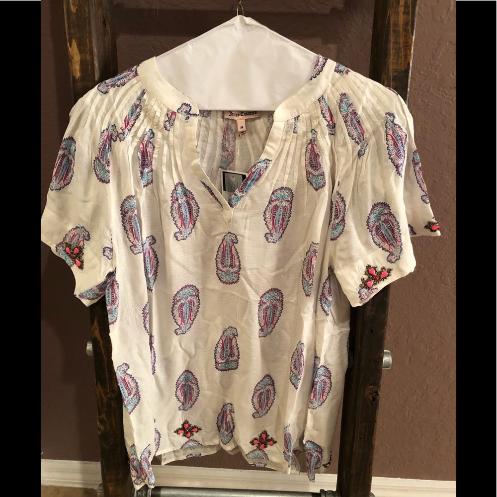 Juicy Couture Paisley Top New